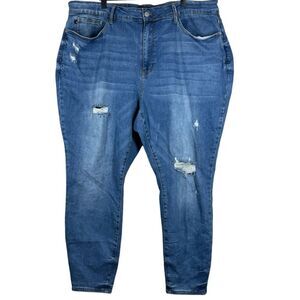 Judy Blue Jeans Rainbow Embroidered Mid Rise Skinny Jeans Plus Size 24 JB88286